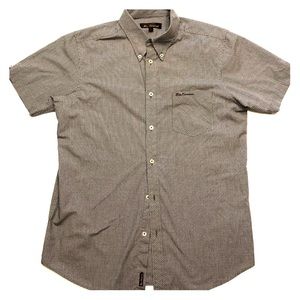 Ben Sherman Brown, Plaid, Short Sleeve Work Shirt